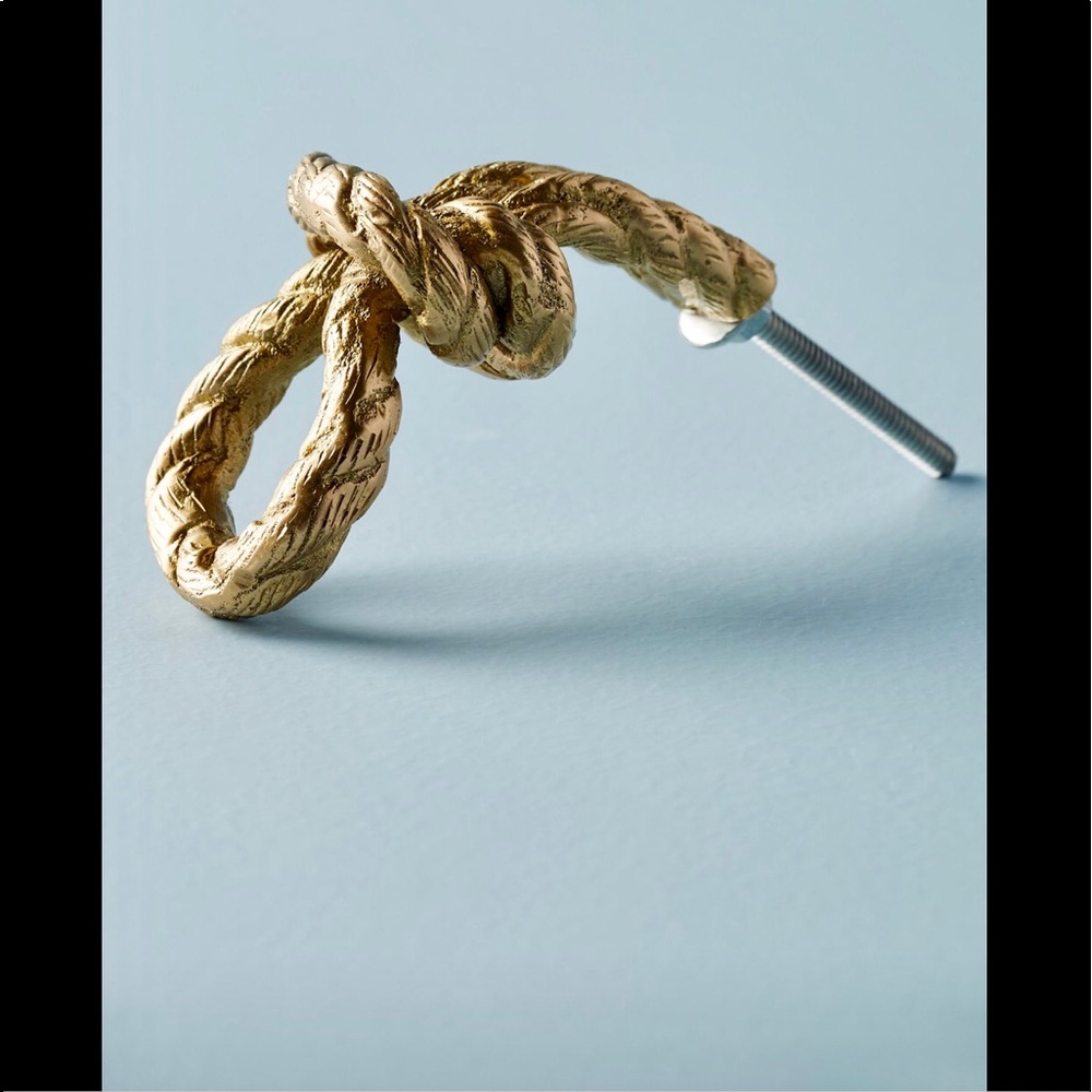 NWB Anthropologie brass bronze rope knob.  2 Available!